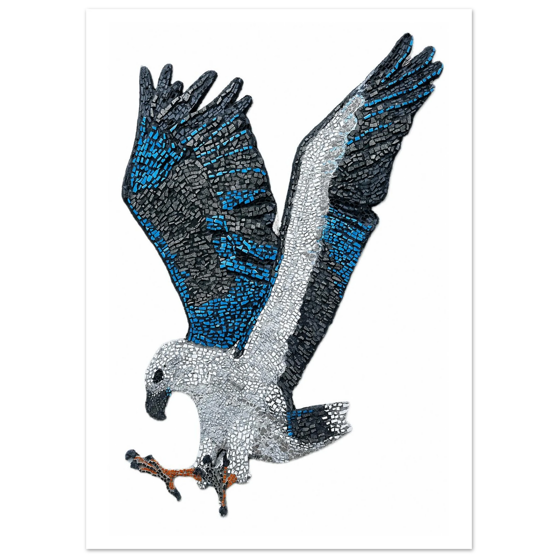 willow the white-bellied sea eagle mosaic printed on premium poster paper australiana art
