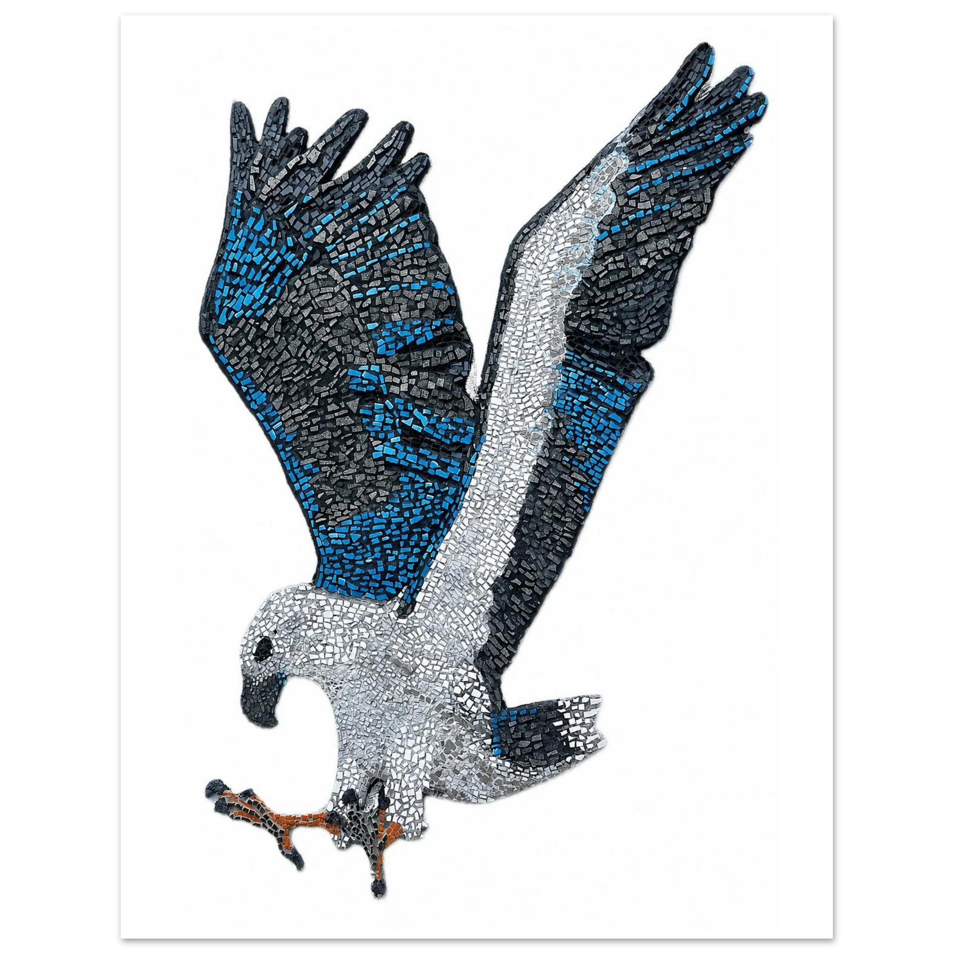 willow the white-bellied sea eagle mosaic printed on premium poster paper australiana art