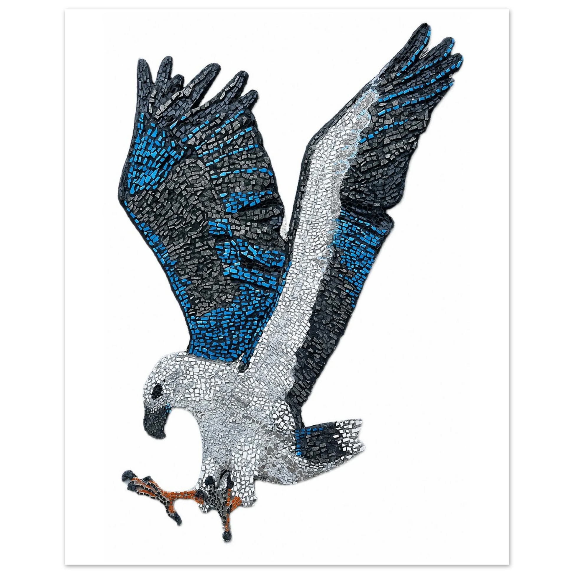 willow the white-bellied sea eagle mosaic printed on premium poster paper australiana art