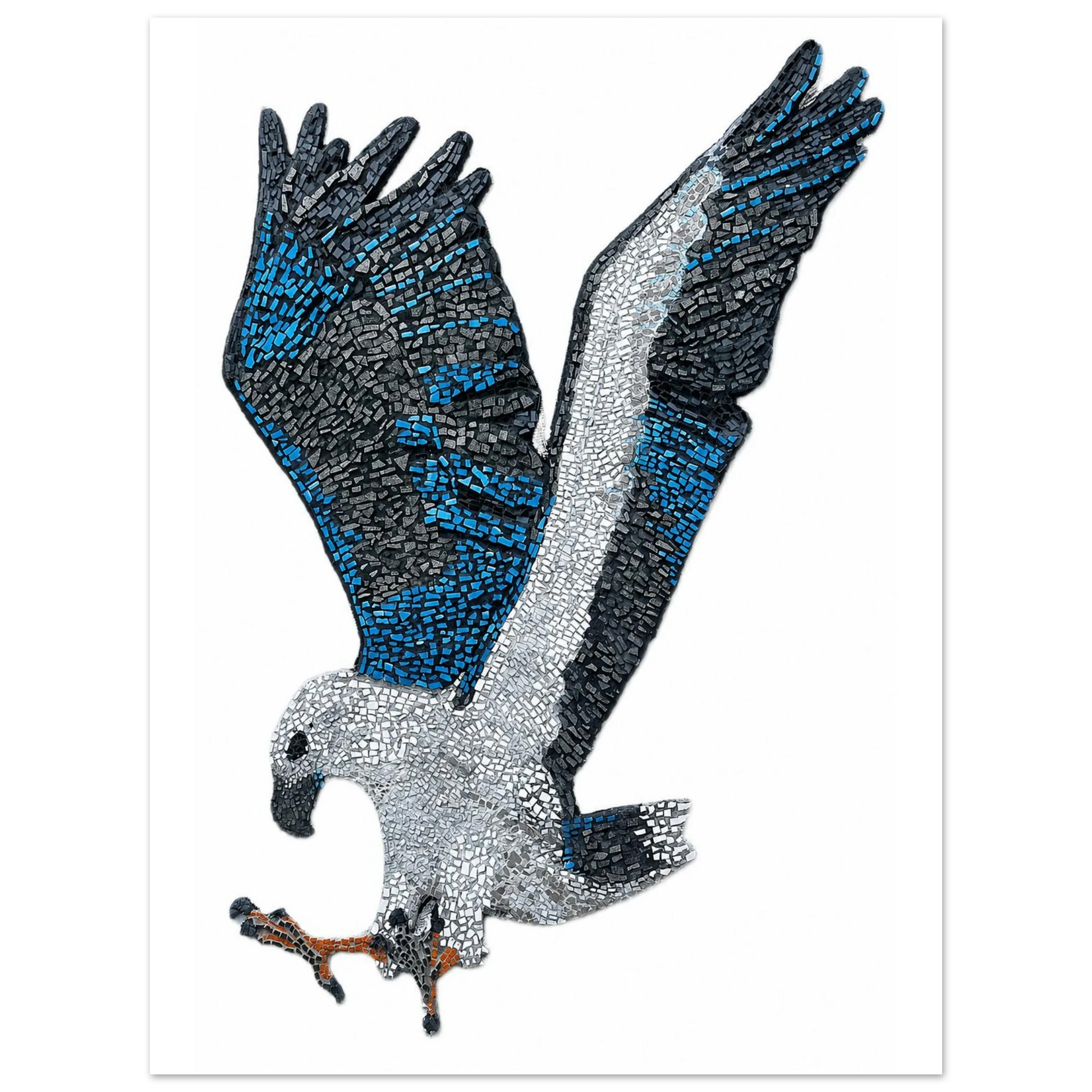 willow the white-bellied sea eagle mosaic printed on premium poster paper australiana art