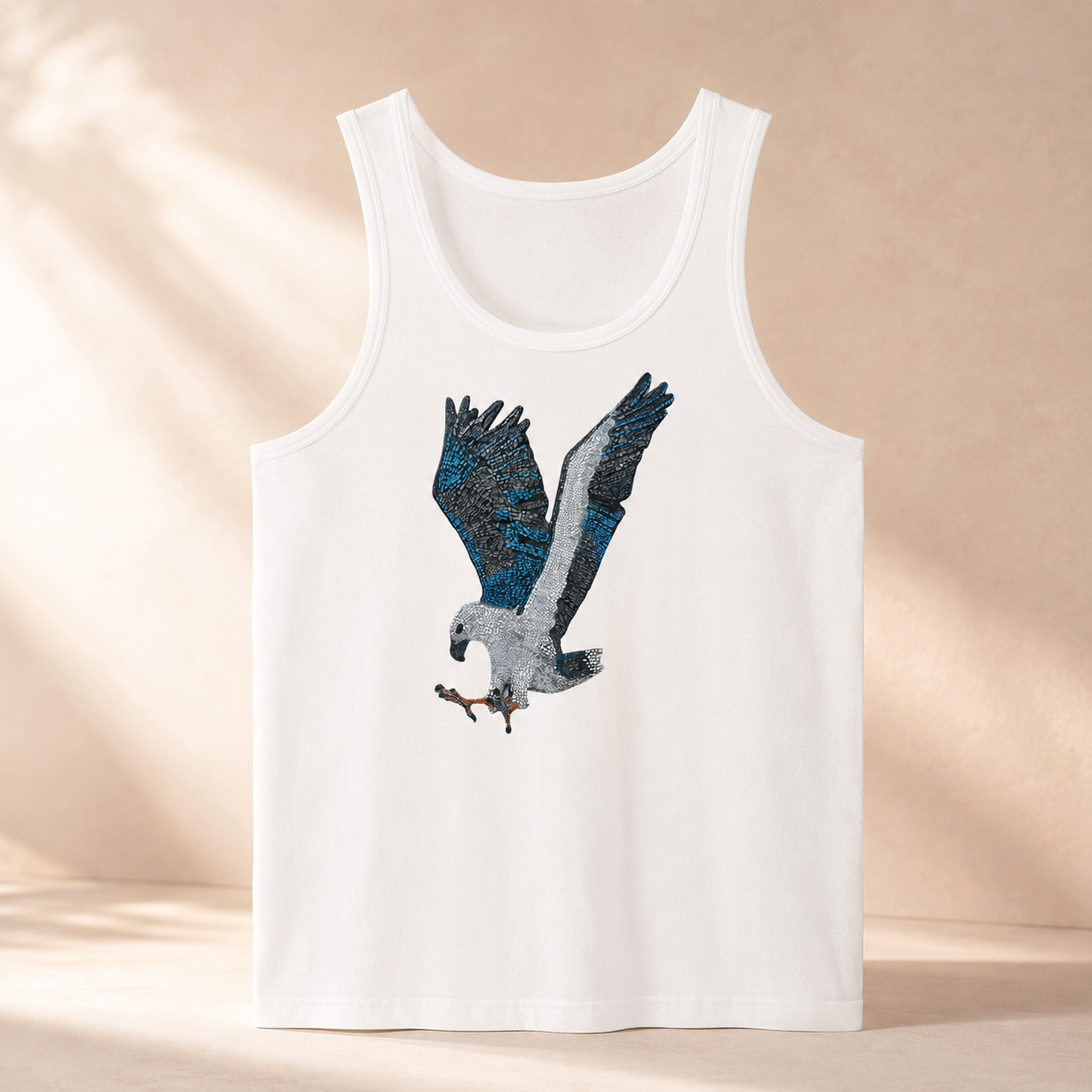 Premium Unisex Tank Top | "Willow" the White-bellied Sea Eagle Mosaic