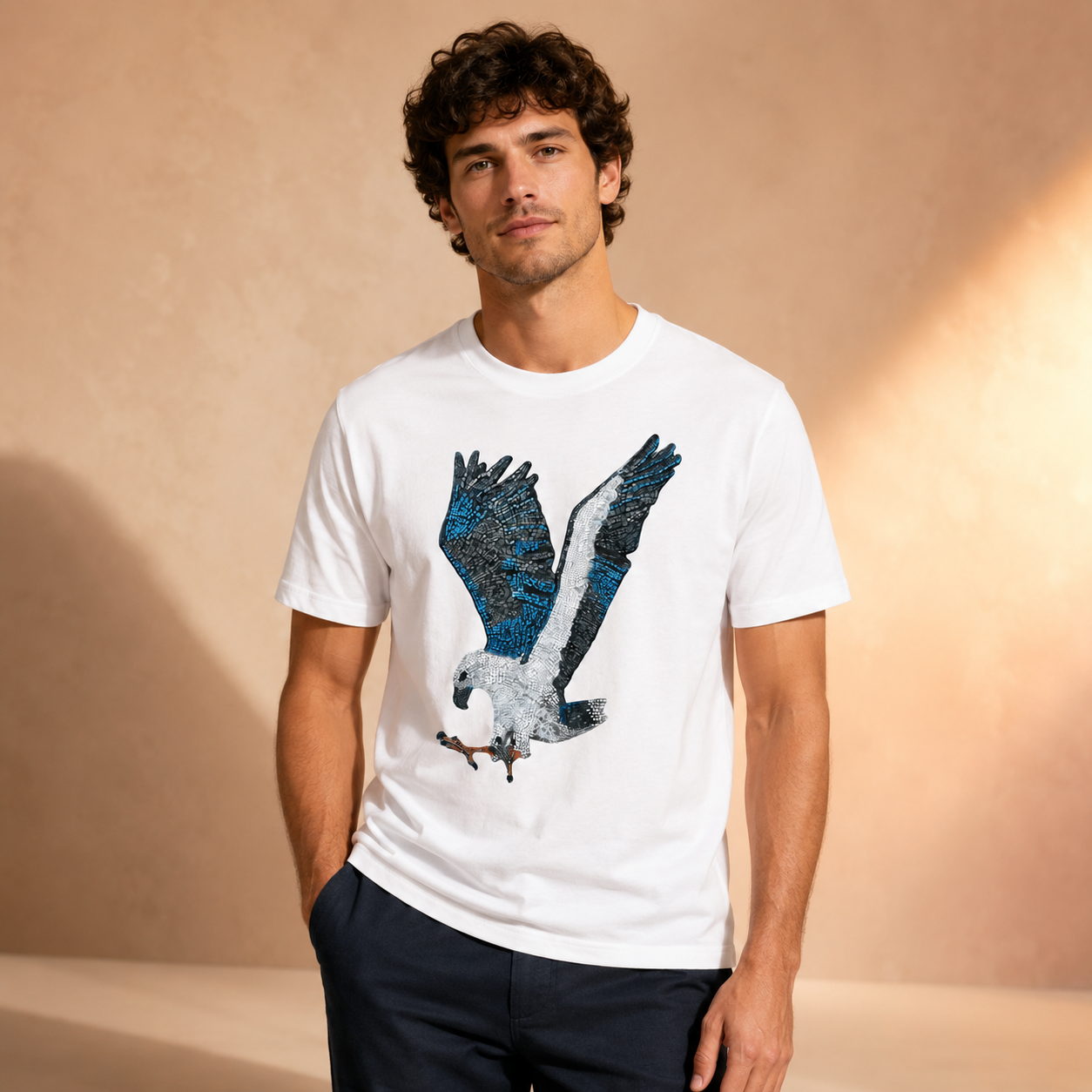Ultra Cotton Unisex Crewneck T-shirt | "Willow" the White-bellied Sea Eagle Mosaic