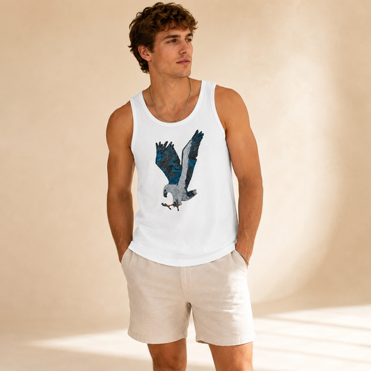 Premium Unisex Tank Top | "Willow" the White-bellied Sea Eagle Mosaic