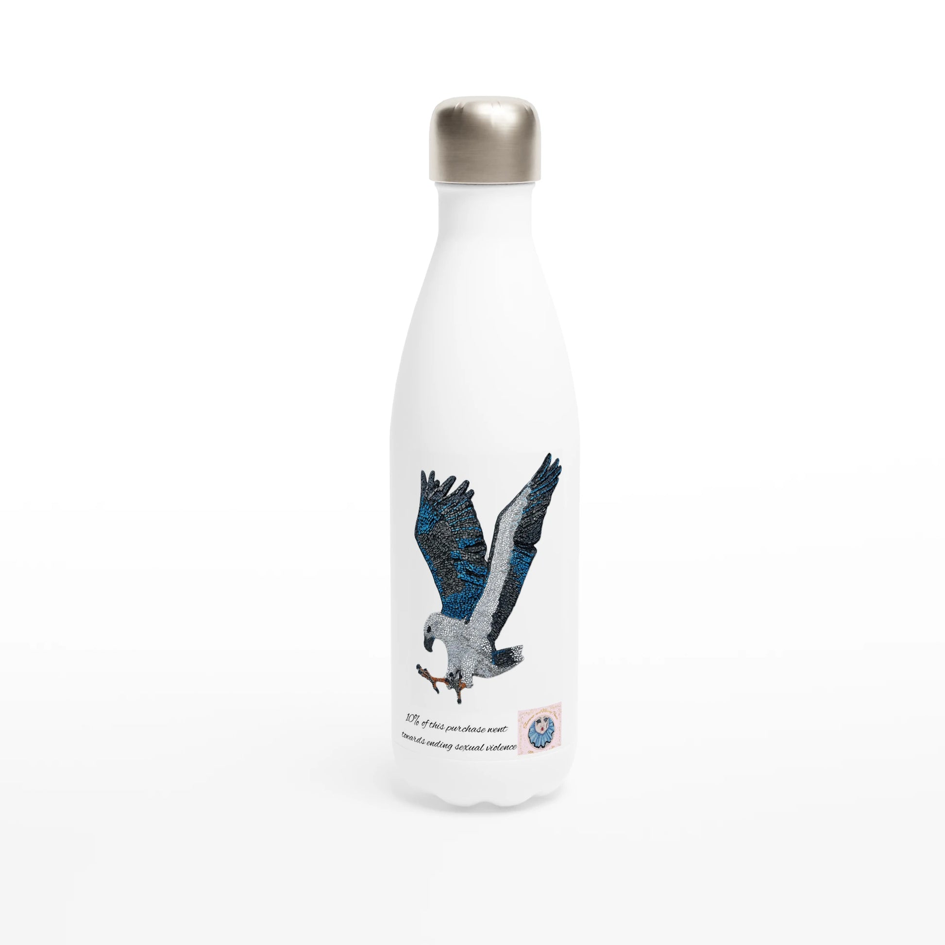 Willow White-bellied Sea Eagle stainless steel water bottle front facing