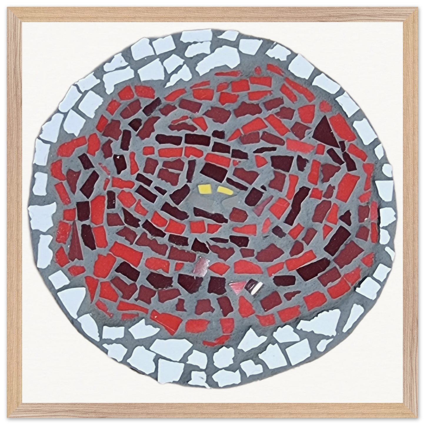 large wood framed museum quality poster with rose coaster mosaic design made in Sebastopol Victoria 