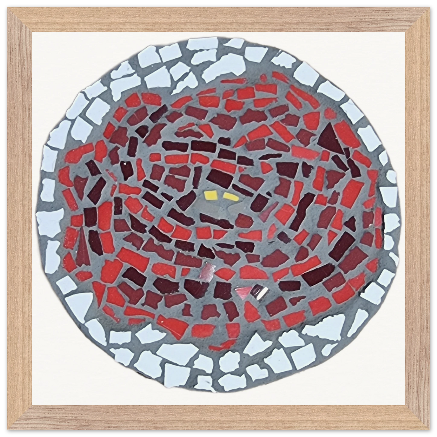 wood framed museum quality poster with rose coaster mosaic design made in Sebastopol Victoria 